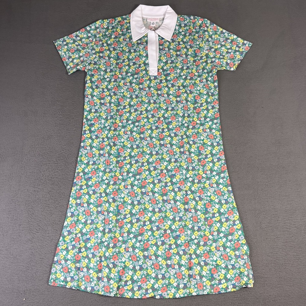 Lacey Chabert Collection Dress Womens XS Polo Collar Short Sleeve Floral New